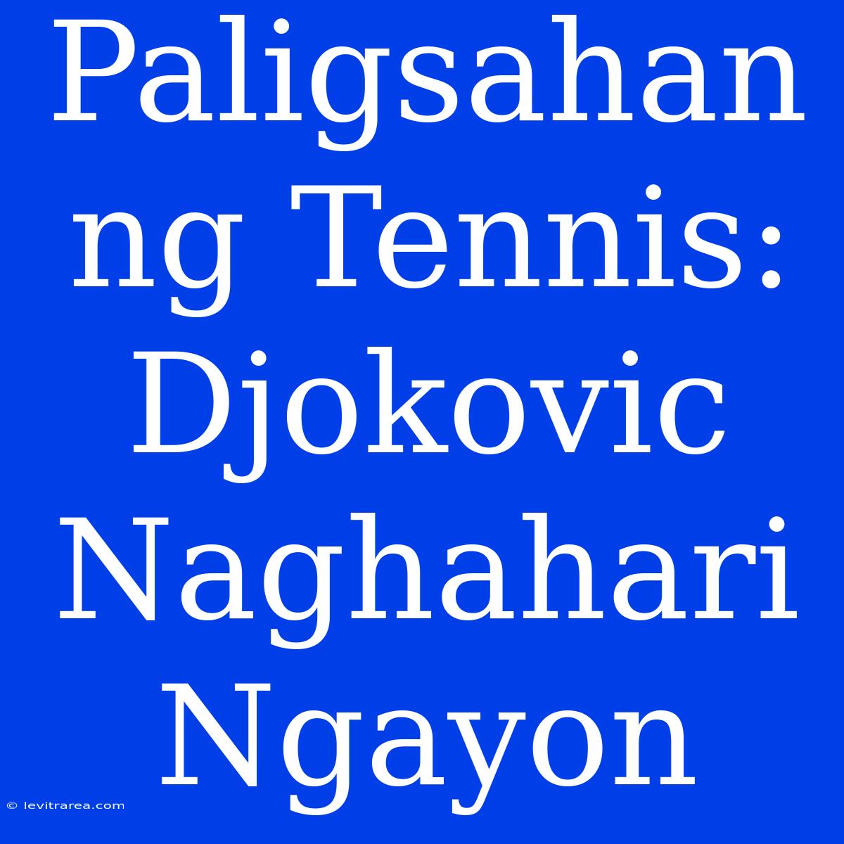 Paligsahan Ng Tennis: Djokovic Naghahari Ngayon