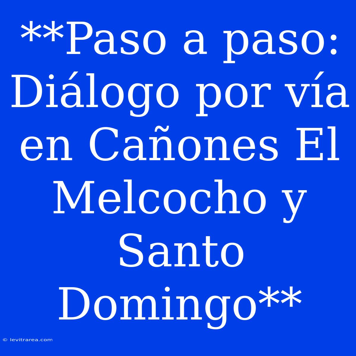 **Paso A Paso: Diálogo Por Vía En Cañones El Melcocho Y Santo Domingo**