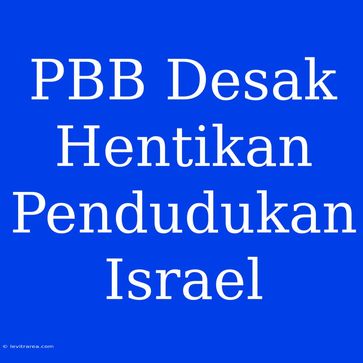 PBB Desak Hentikan Pendudukan Israel