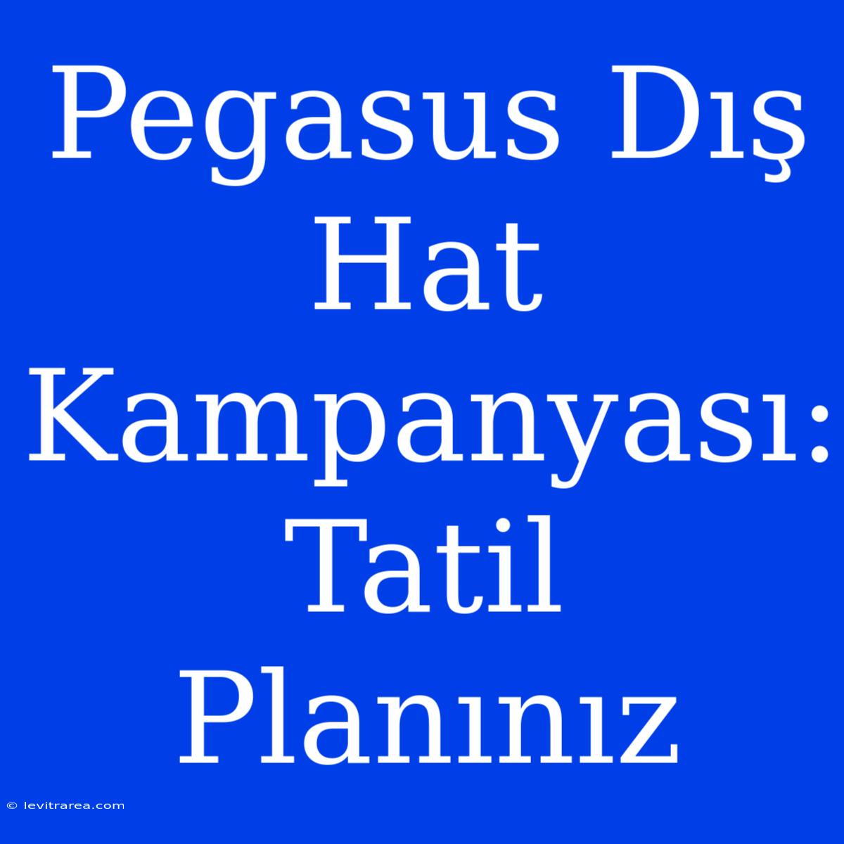 Pegasus Dış Hat Kampanyası: Tatil Planınız