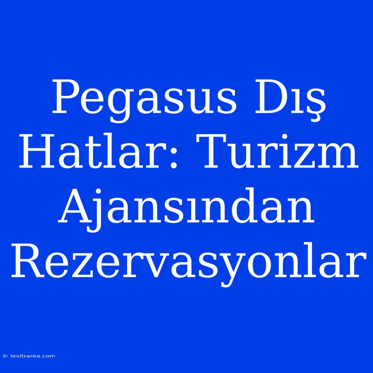 Pegasus Dış Hatlar: Turizm Ajansından Rezervasyonlar