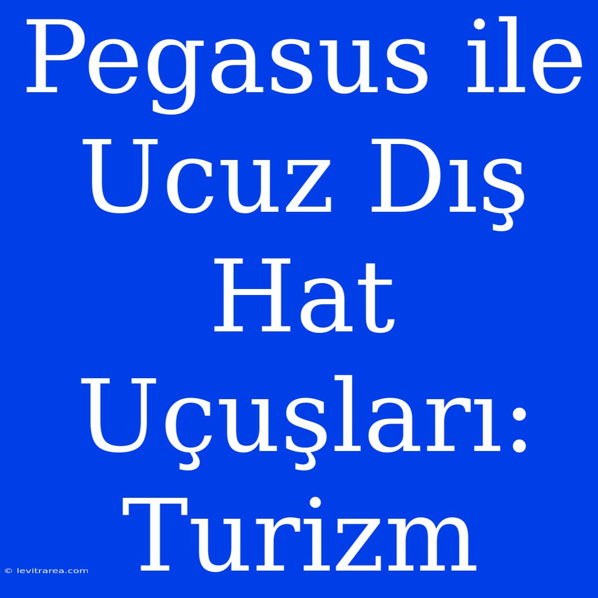 Pegasus Ile Ucuz Dış Hat Uçuşları: Turizm