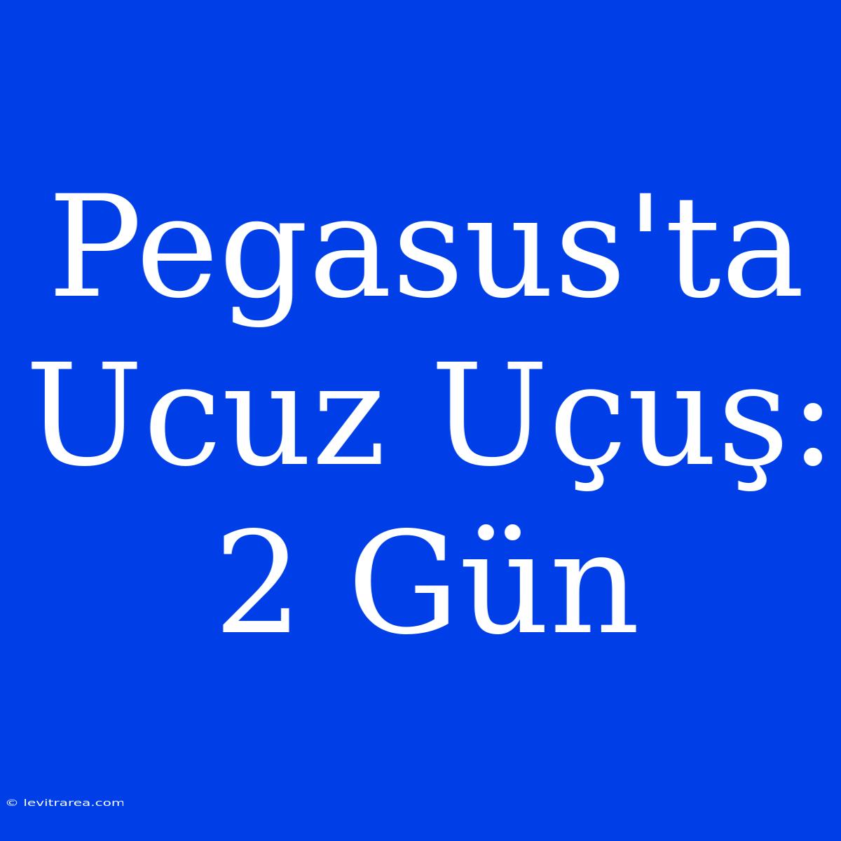 Pegasus'ta Ucuz Uçuş: 2 Gün