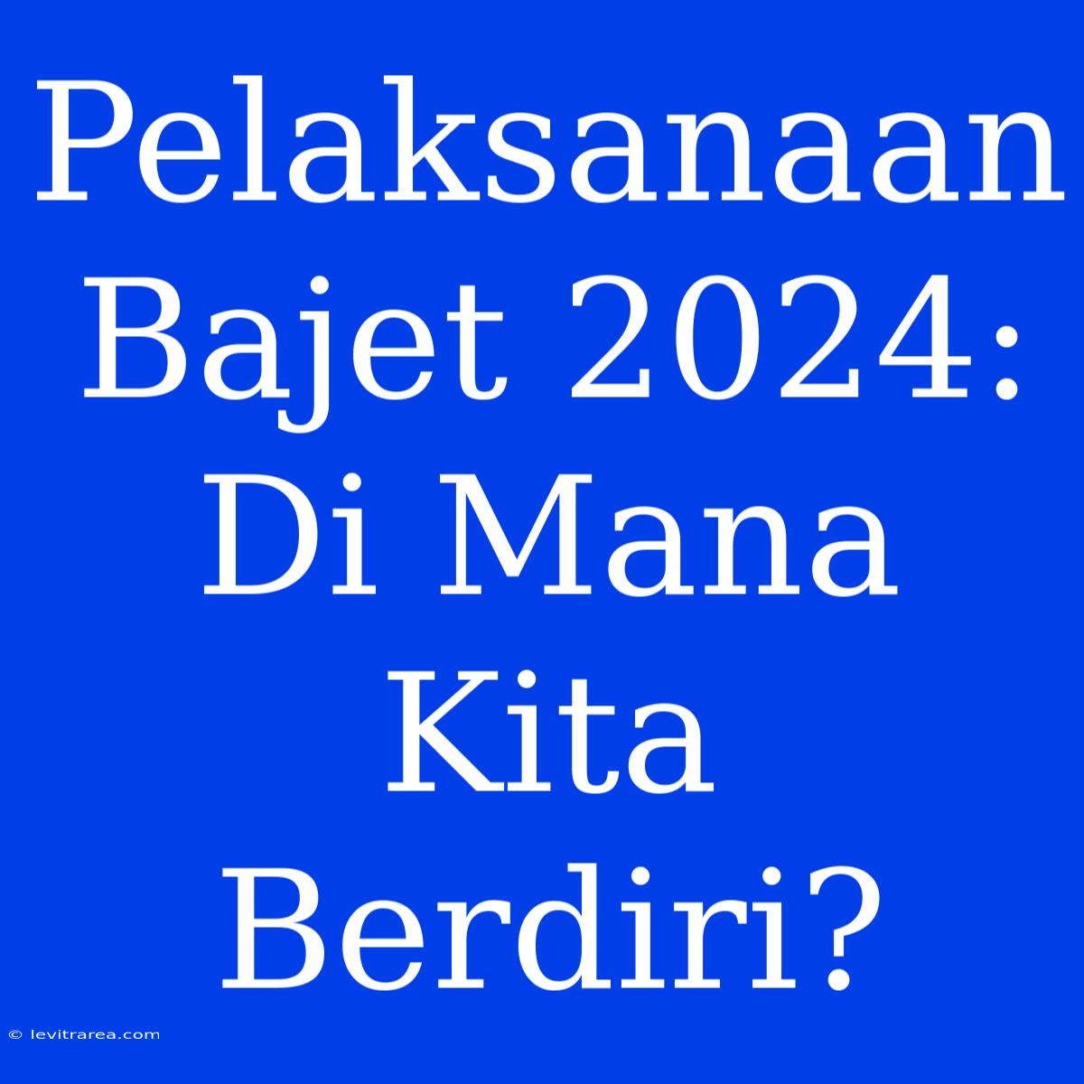 Pelaksanaan Bajet 2024: Di Mana Kita Berdiri?