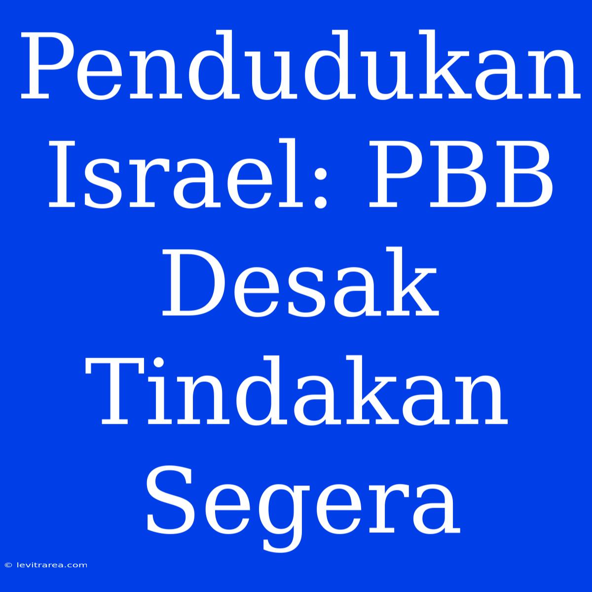 Pendudukan Israel: PBB Desak Tindakan Segera