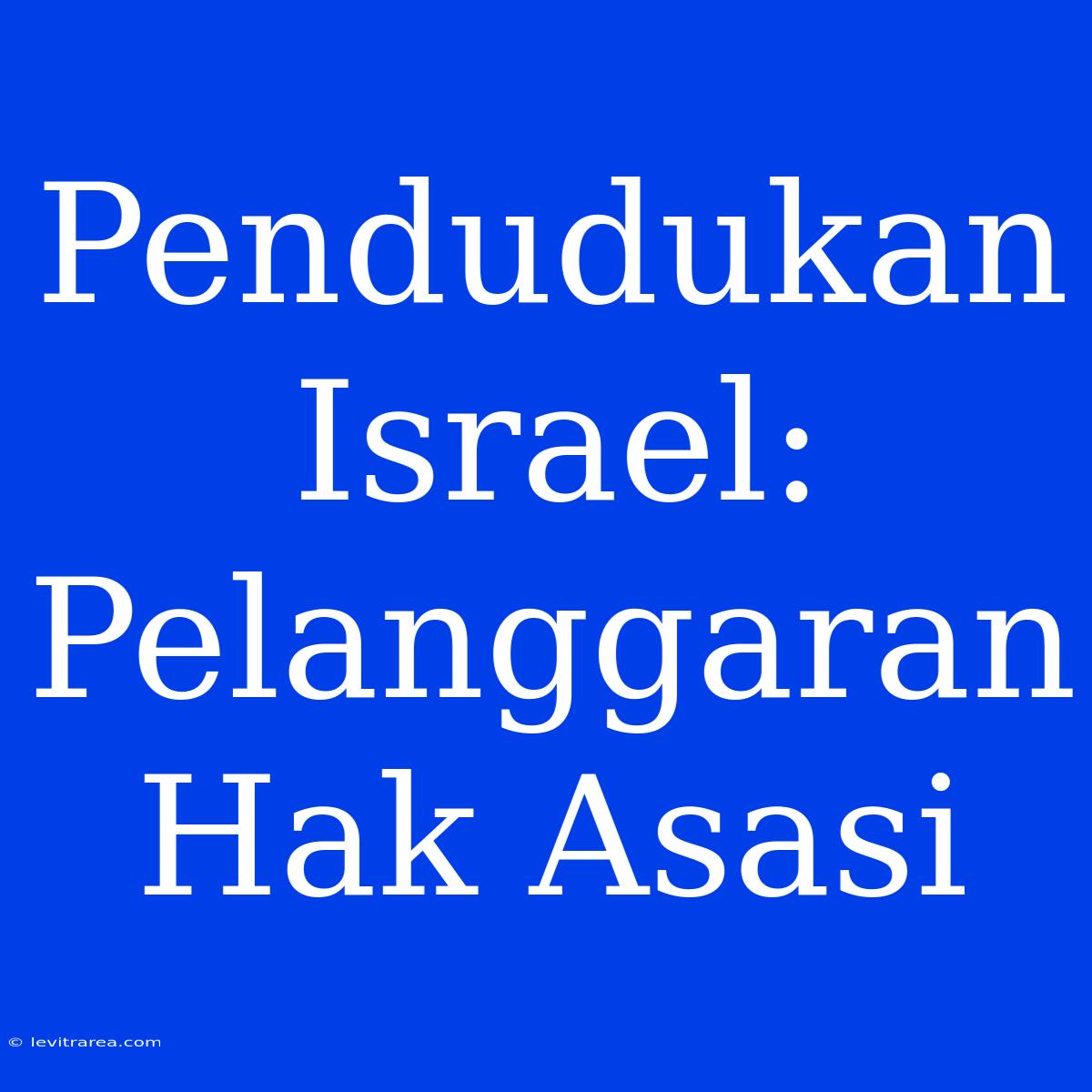 Pendudukan Israel: Pelanggaran Hak Asasi