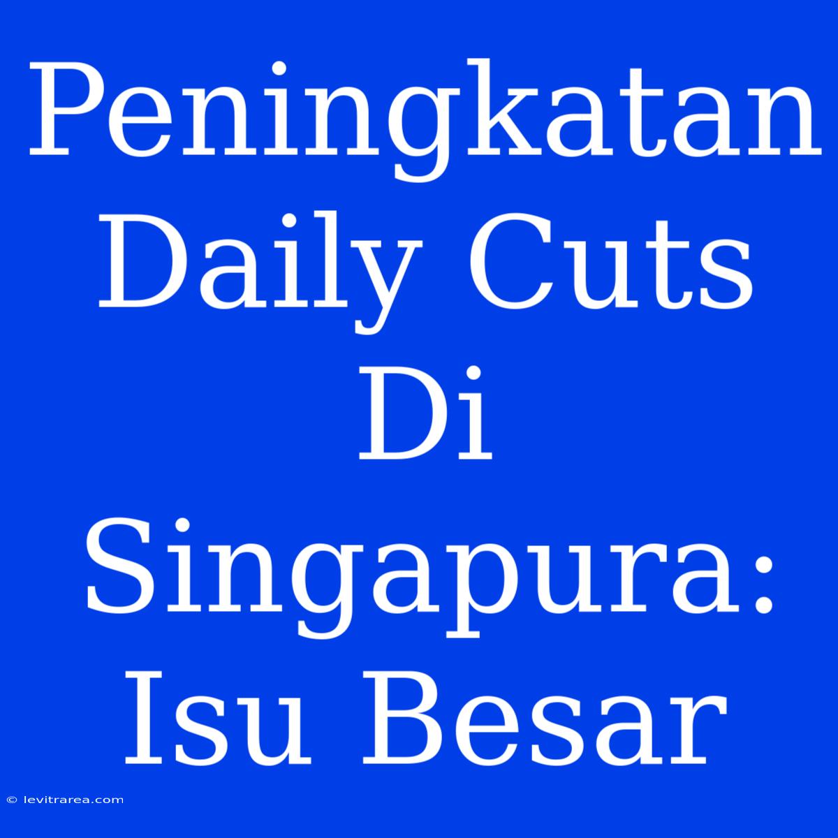 Peningkatan Daily Cuts Di Singapura: Isu Besar