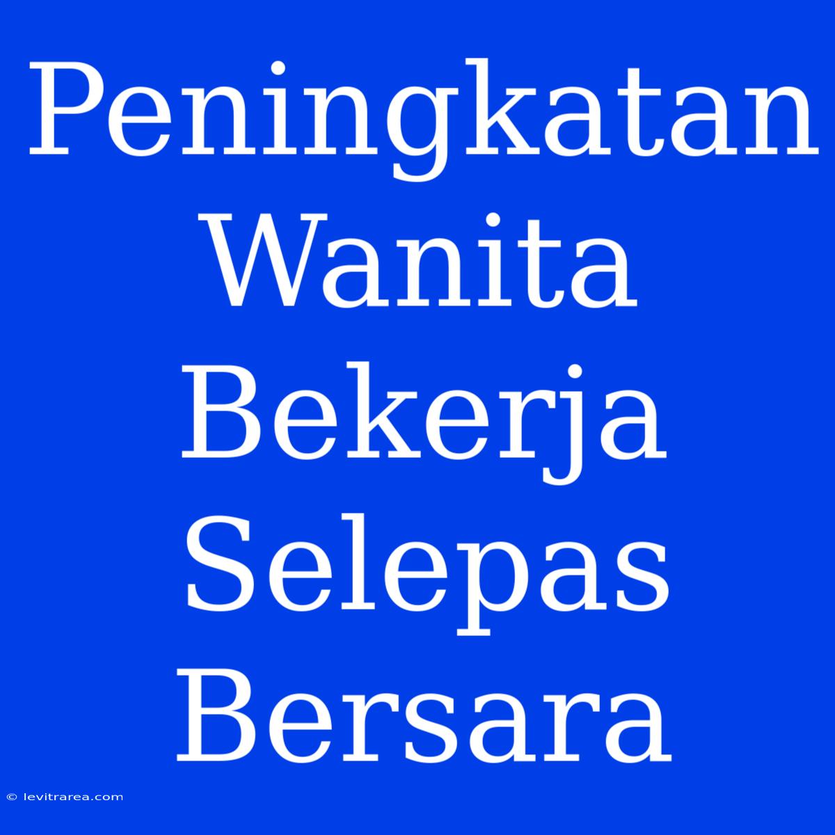 Peningkatan Wanita Bekerja Selepas Bersara