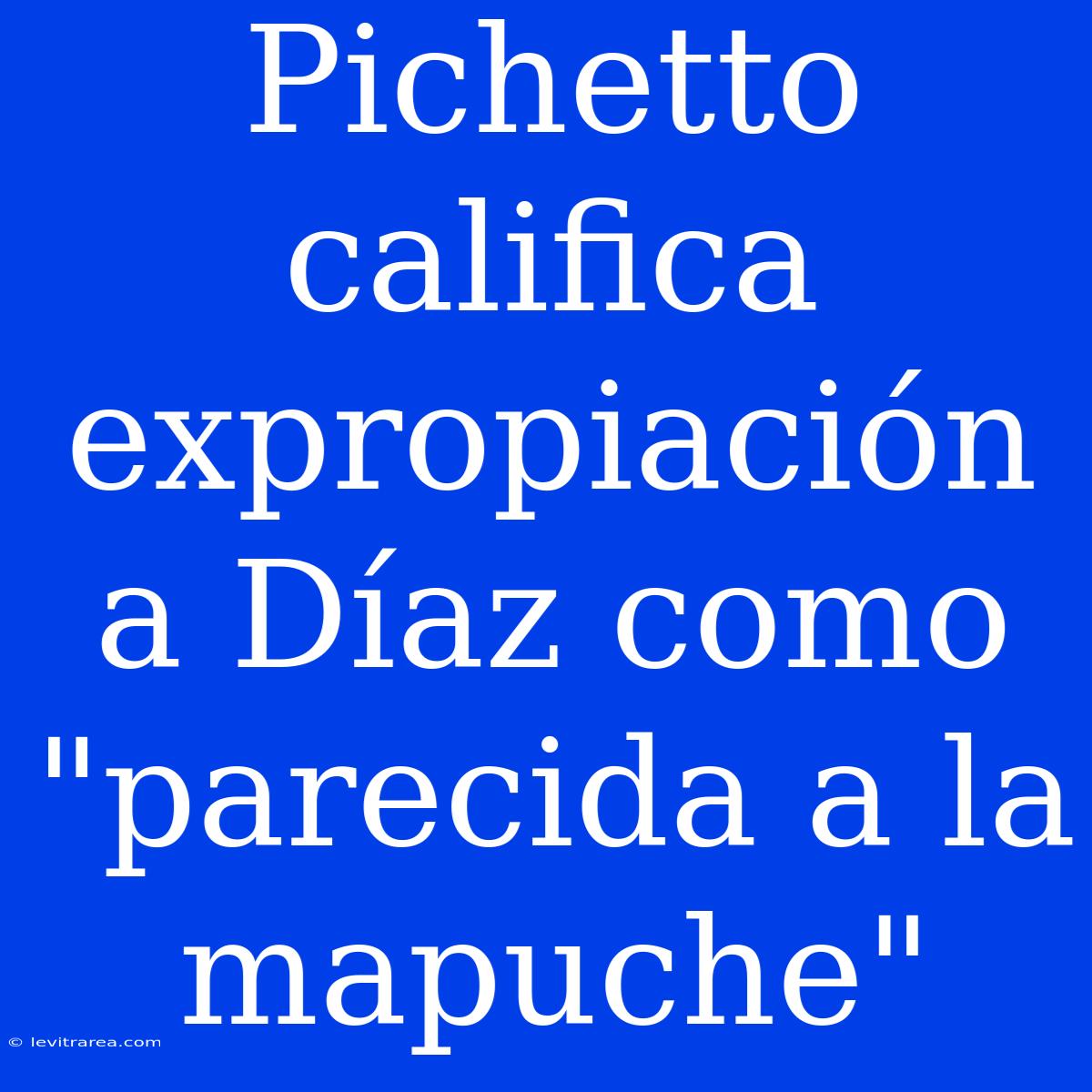 Pichetto Califica Expropiación A Díaz Como 