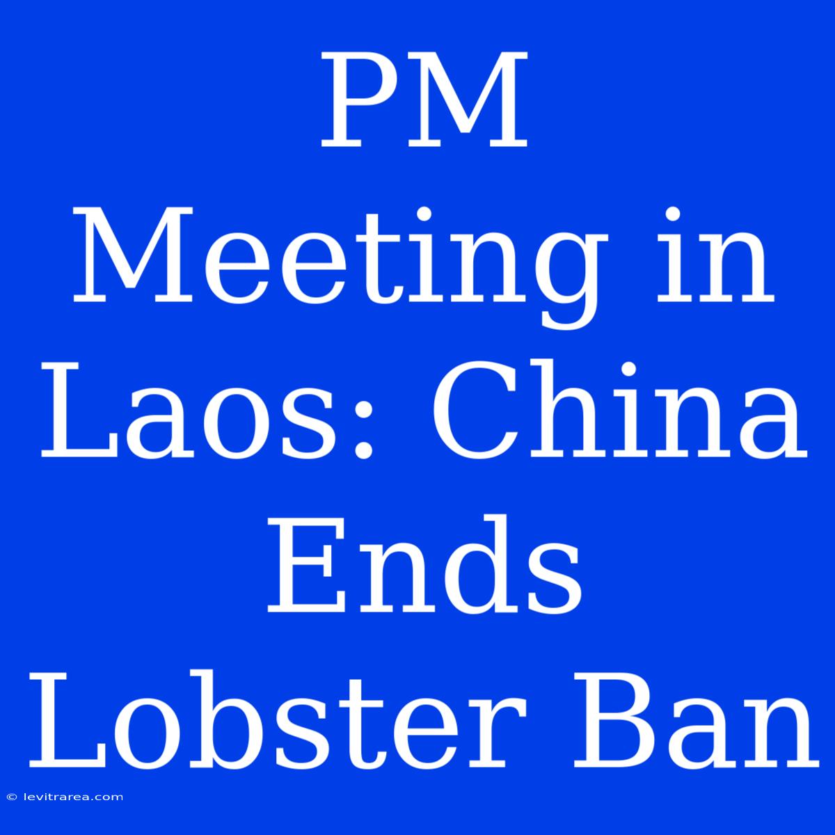 PM Meeting In Laos: China Ends Lobster Ban