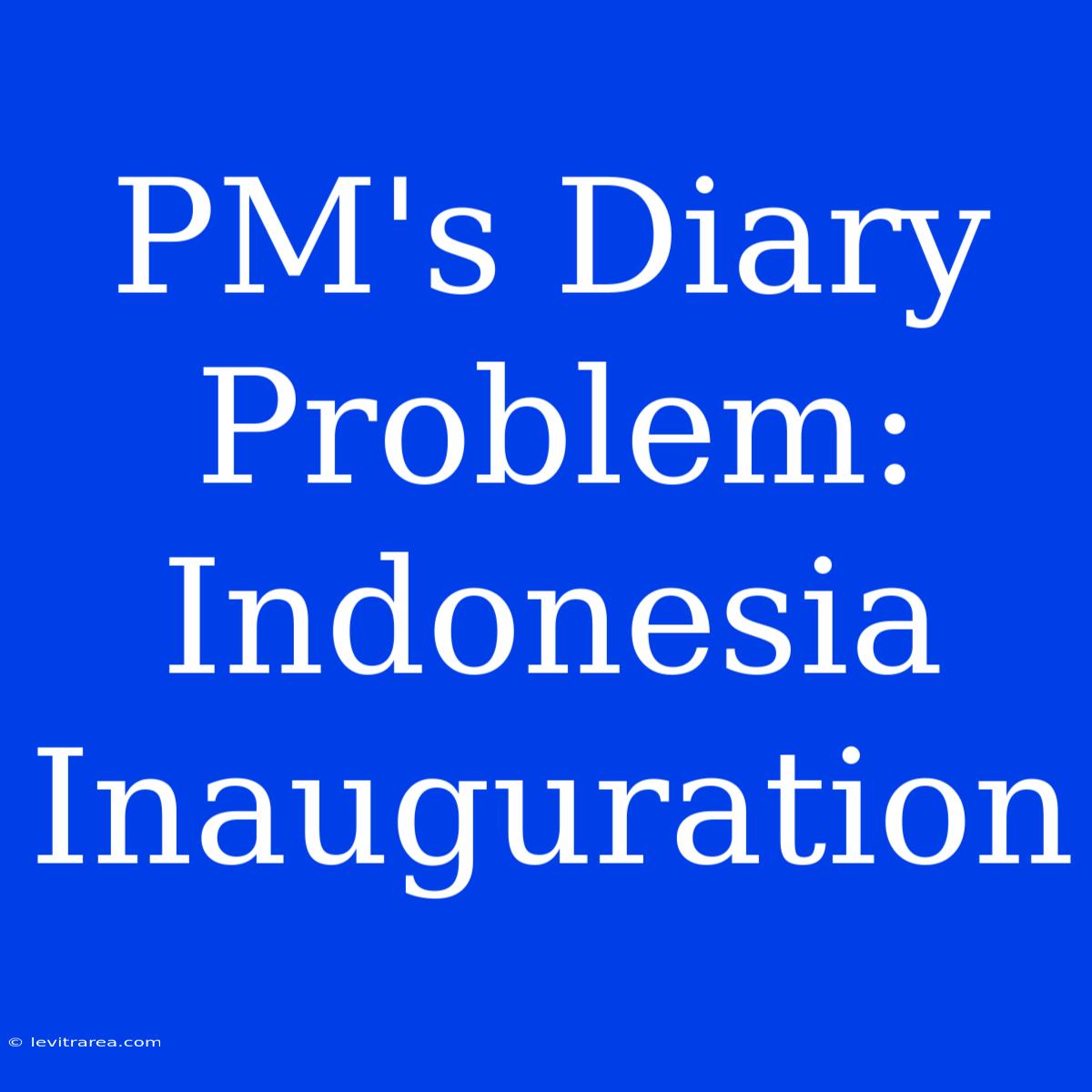 PM's Diary Problem: Indonesia Inauguration