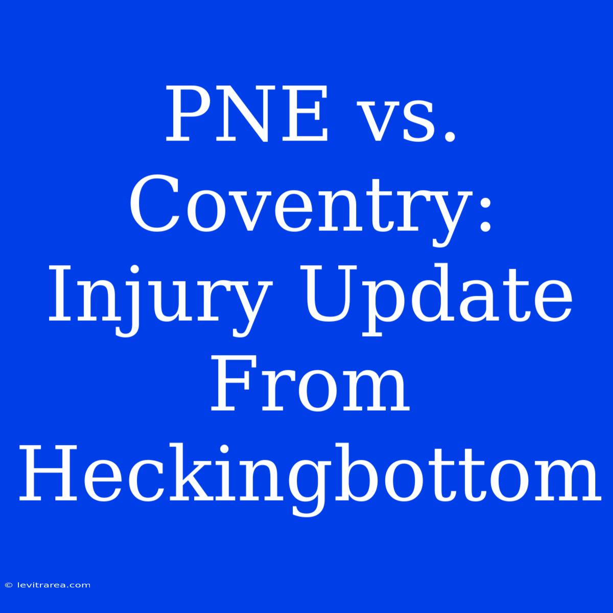 PNE Vs. Coventry: Injury Update From Heckingbottom