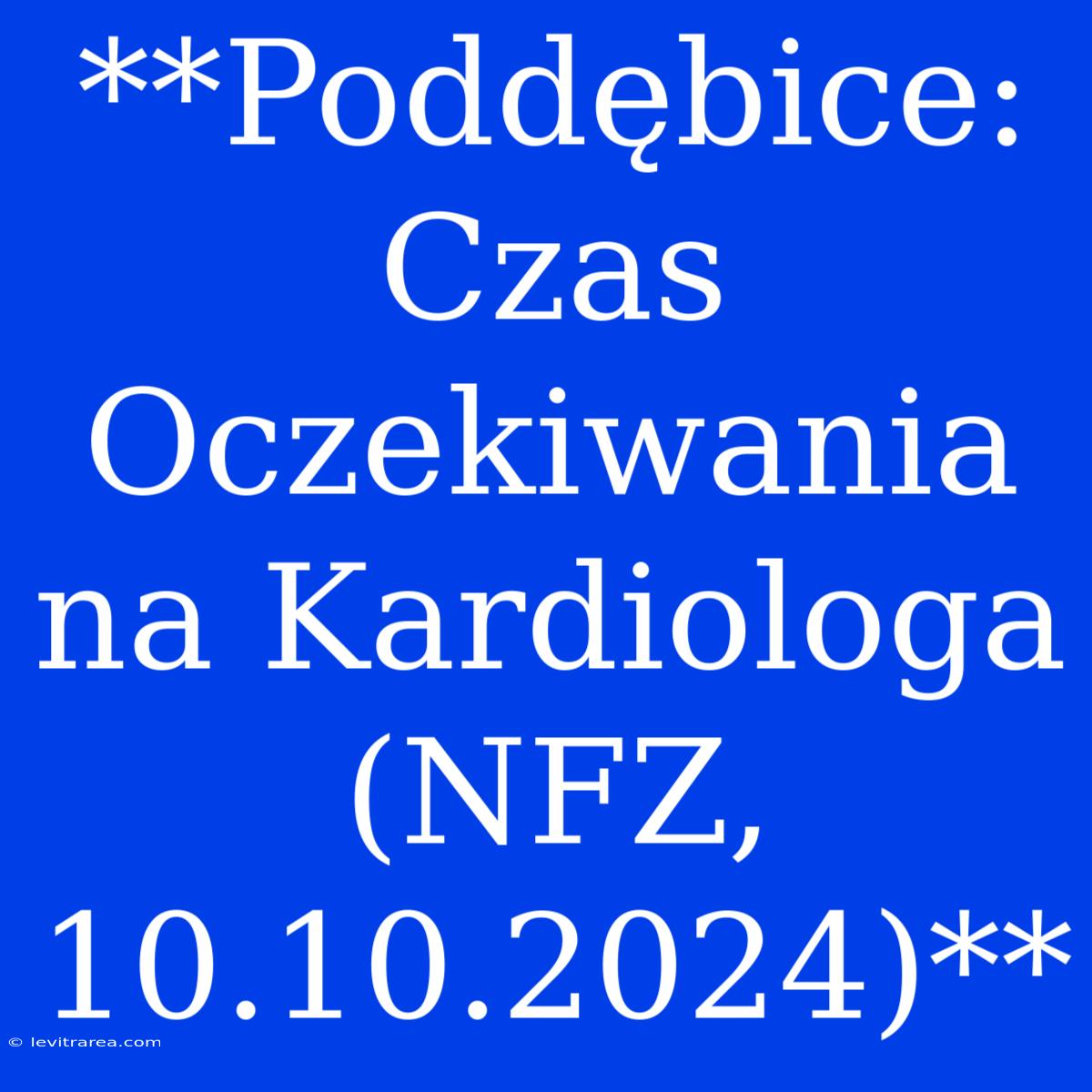 **Poddębice: Czas Oczekiwania Na Kardiologa (NFZ, 10.10.2024)**