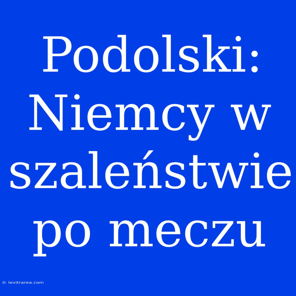 Podolski: Niemcy W Szaleństwie Po Meczu