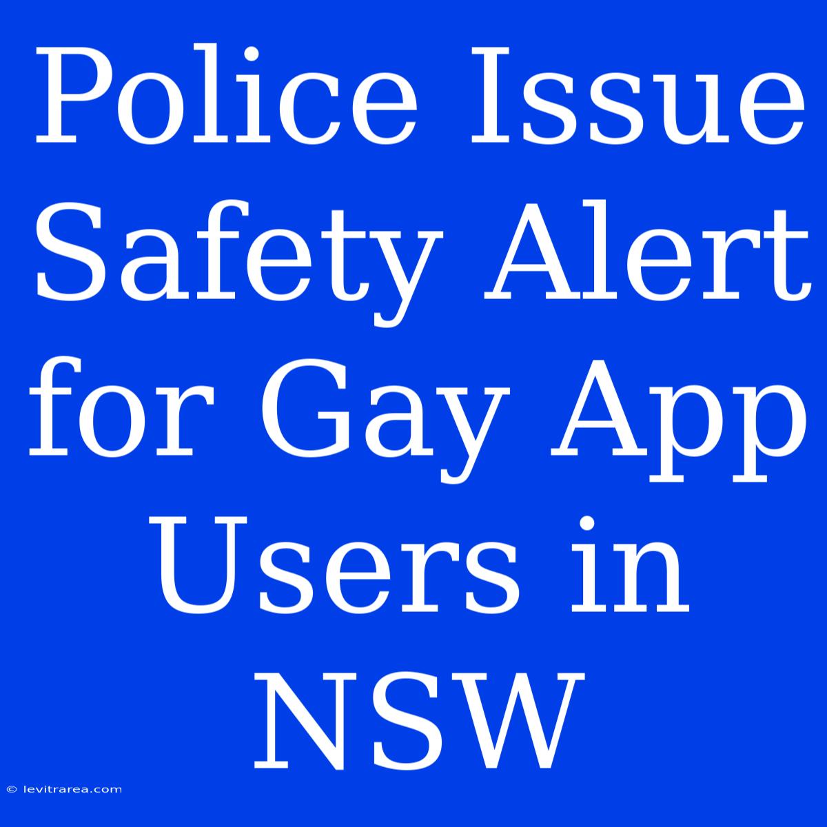 Police Issue Safety Alert For Gay App Users In NSW