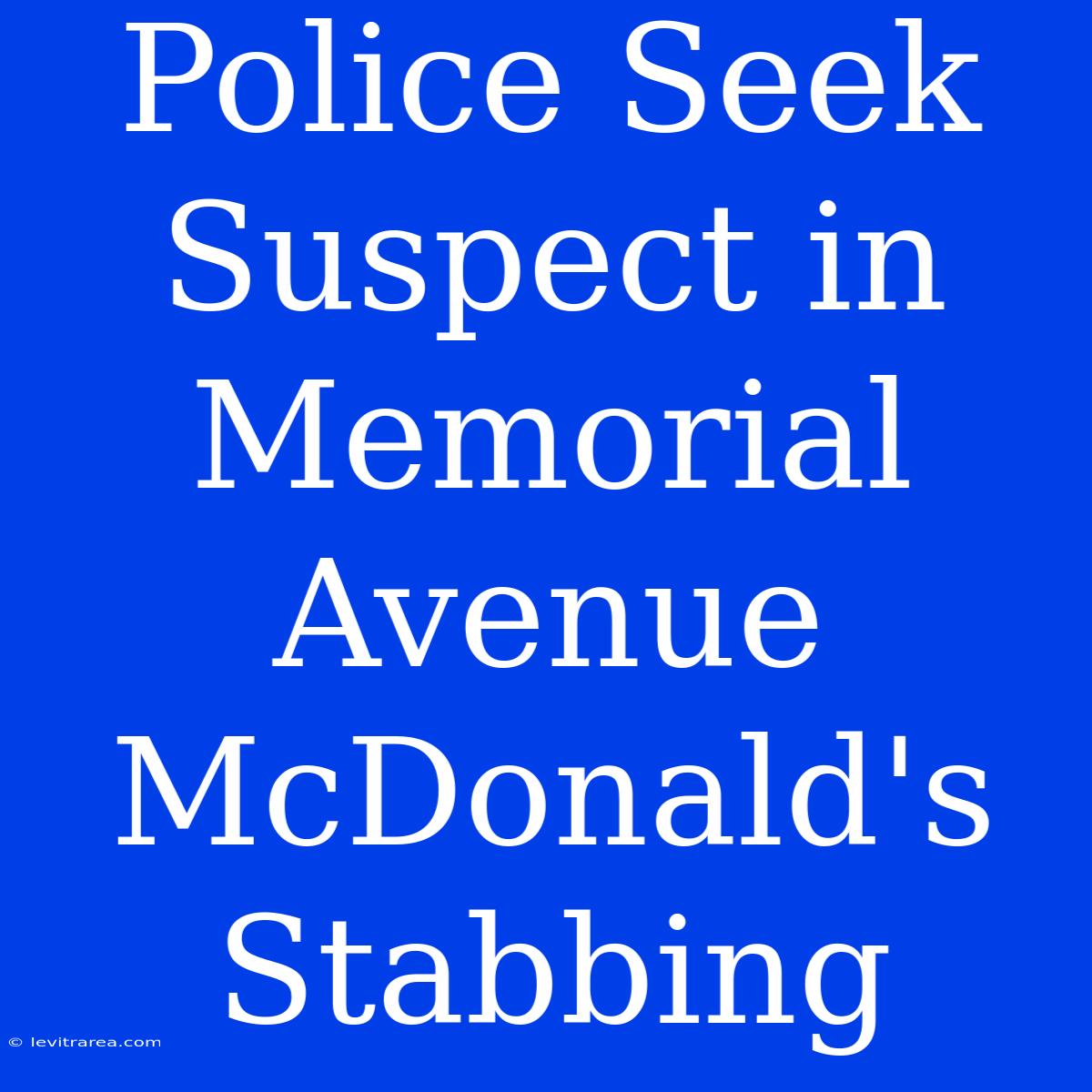 Police Seek Suspect In Memorial Avenue McDonald's Stabbing 