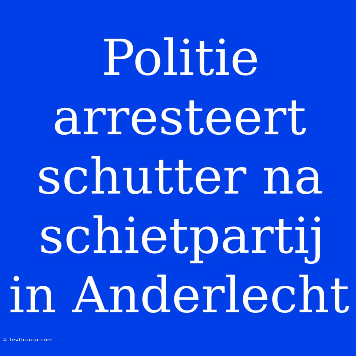 Politie Arresteert Schutter Na Schietpartij In Anderlecht 