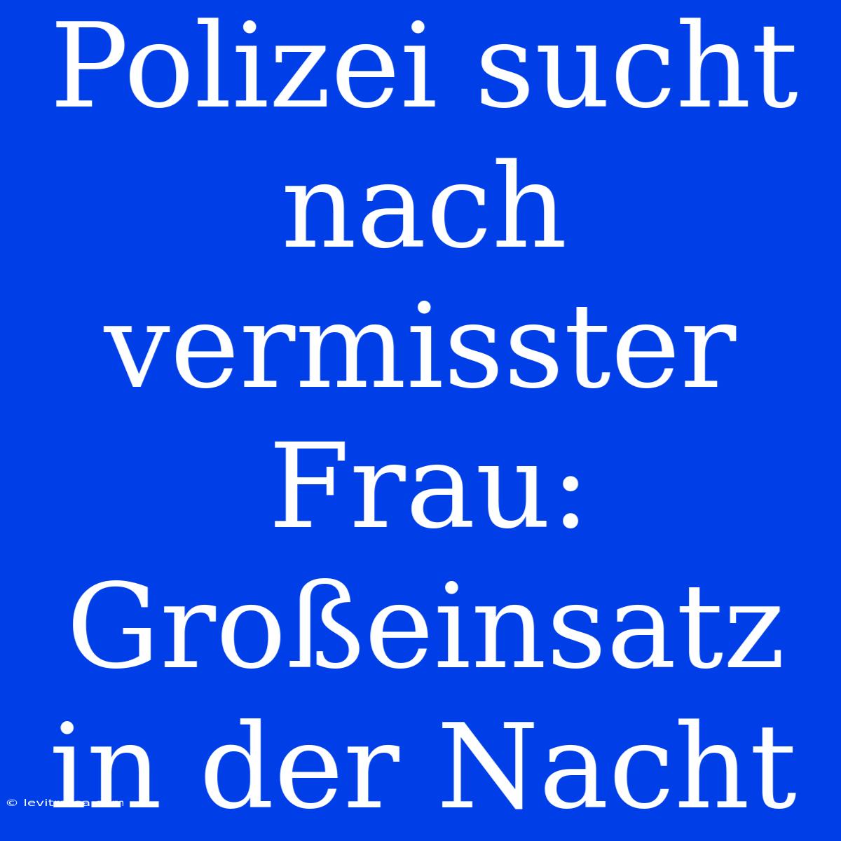 Polizei Sucht Nach Vermisster Frau: Großeinsatz In Der Nacht