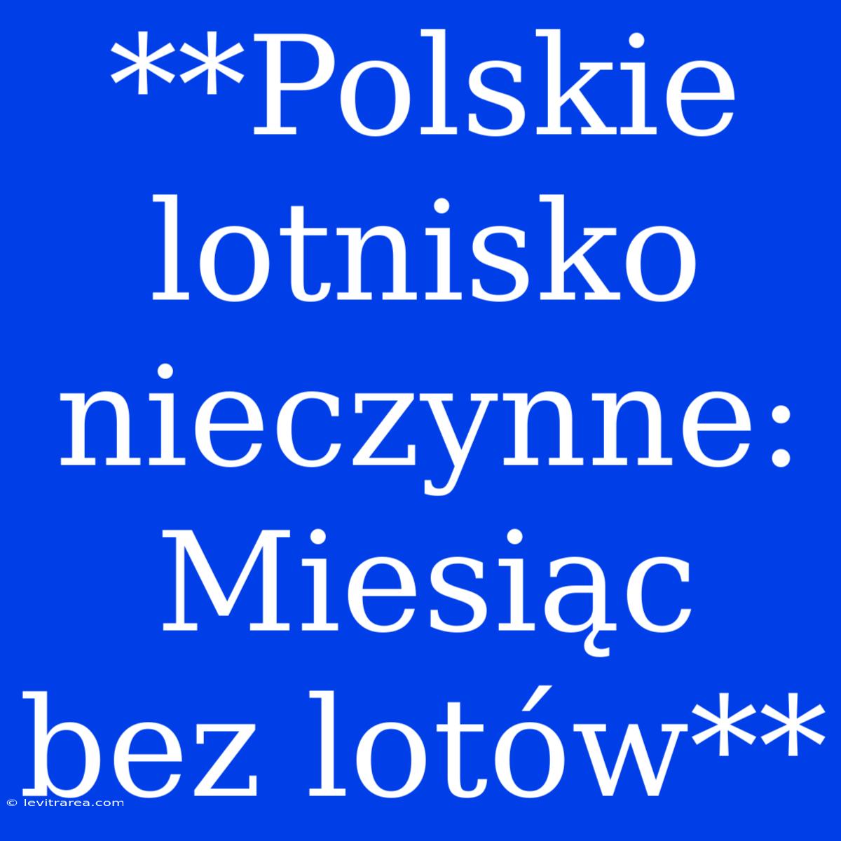 **Polskie Lotnisko Nieczynne:  Miesiąc Bez Lotów**