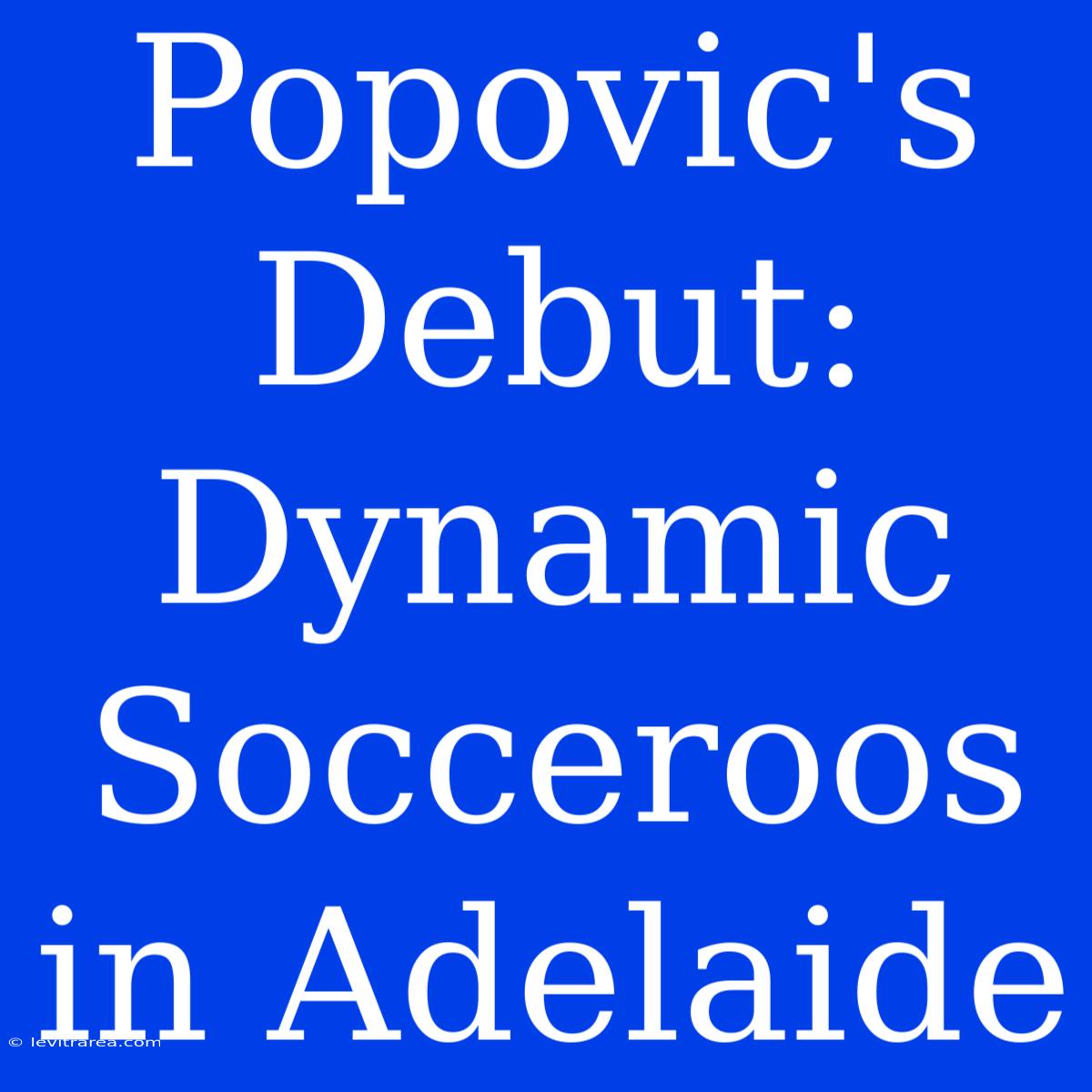 Popovic's Debut: Dynamic Socceroos In Adelaide