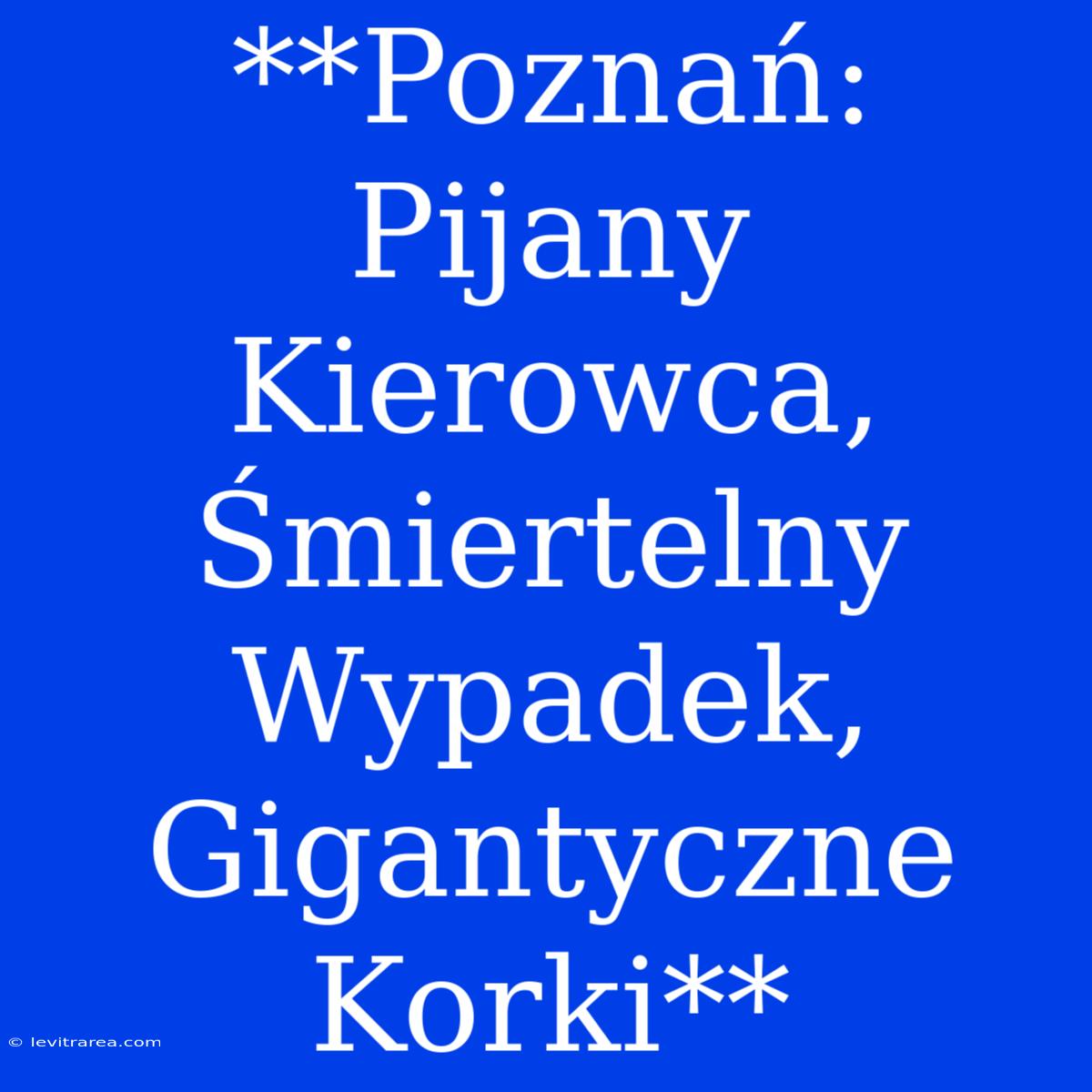 **Poznań: Pijany Kierowca, Śmiertelny Wypadek, Gigantyczne Korki**