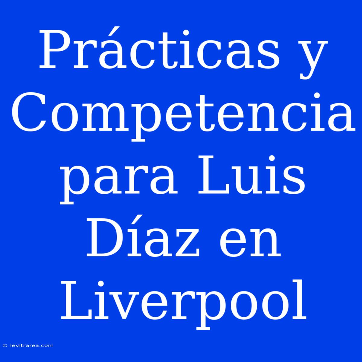 Prácticas Y Competencia Para Luis Díaz En Liverpool