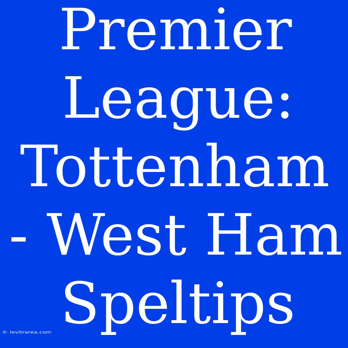 Premier League: Tottenham - West Ham Speltips