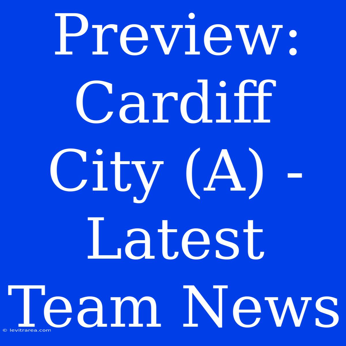 Preview: Cardiff City (A) - Latest Team News