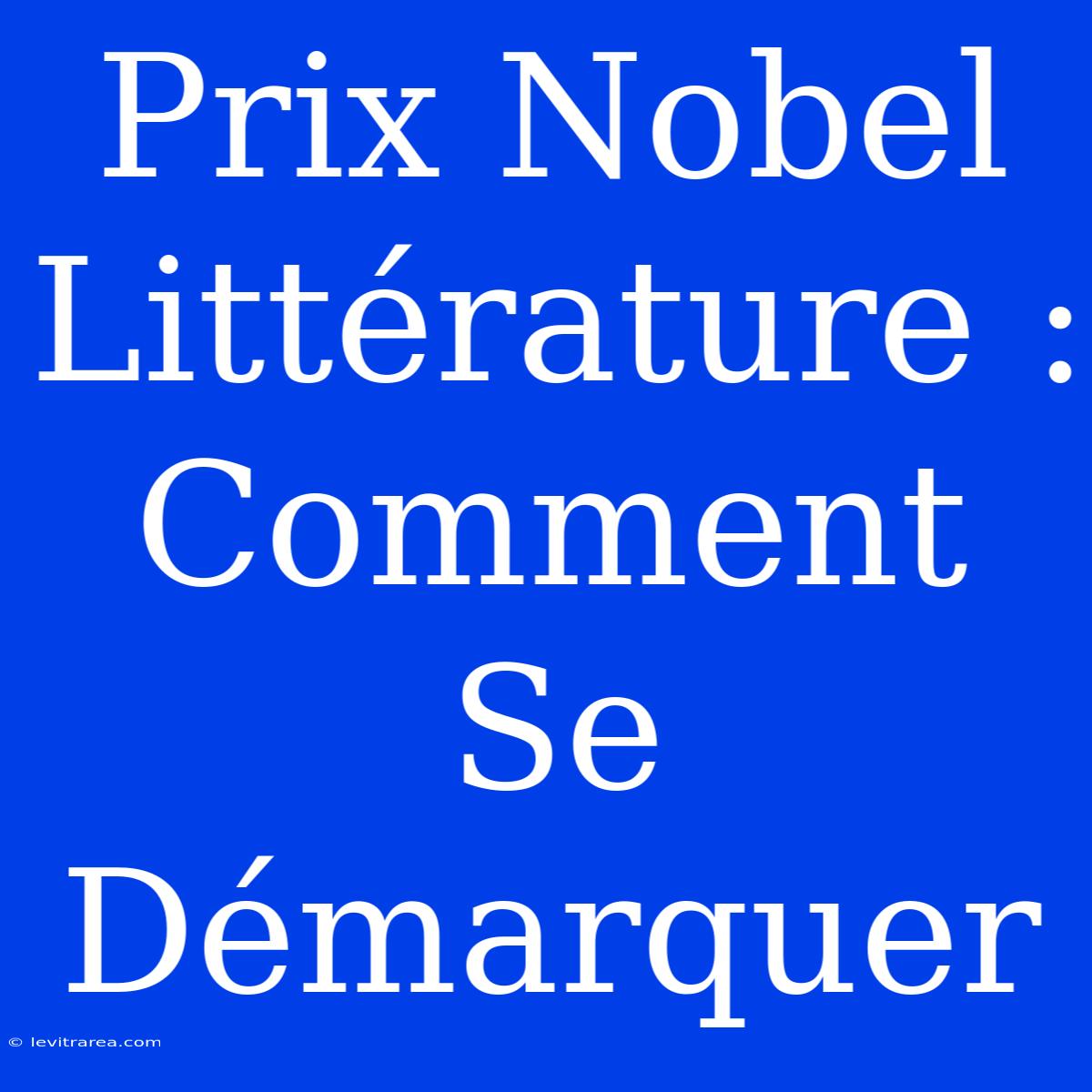 Prix Nobel Littérature : Comment Se Démarquer 