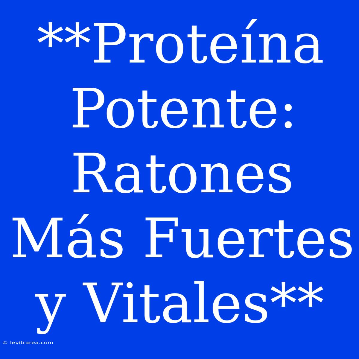 **Proteína Potente: Ratones Más Fuertes Y Vitales**