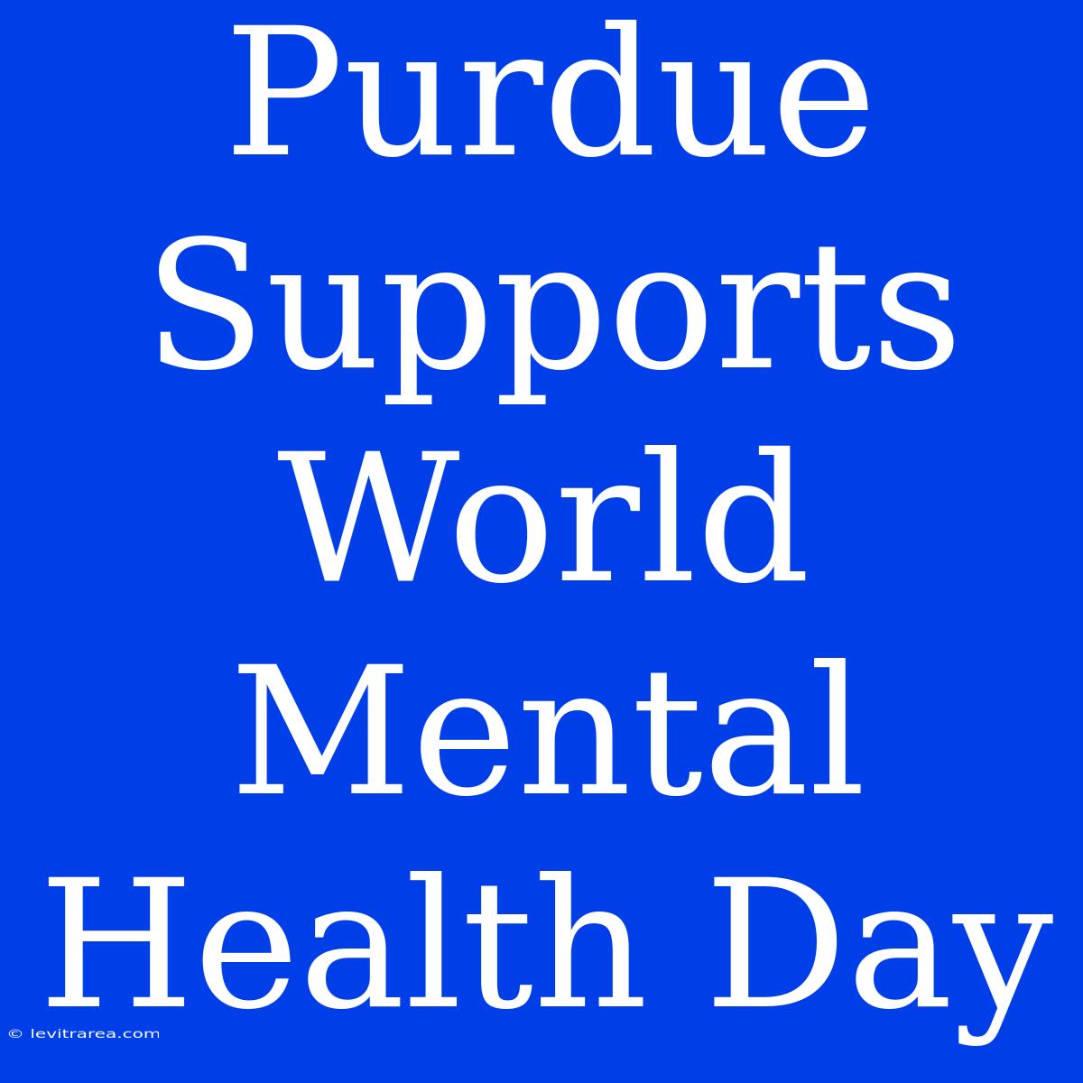 Purdue Supports World Mental Health Day