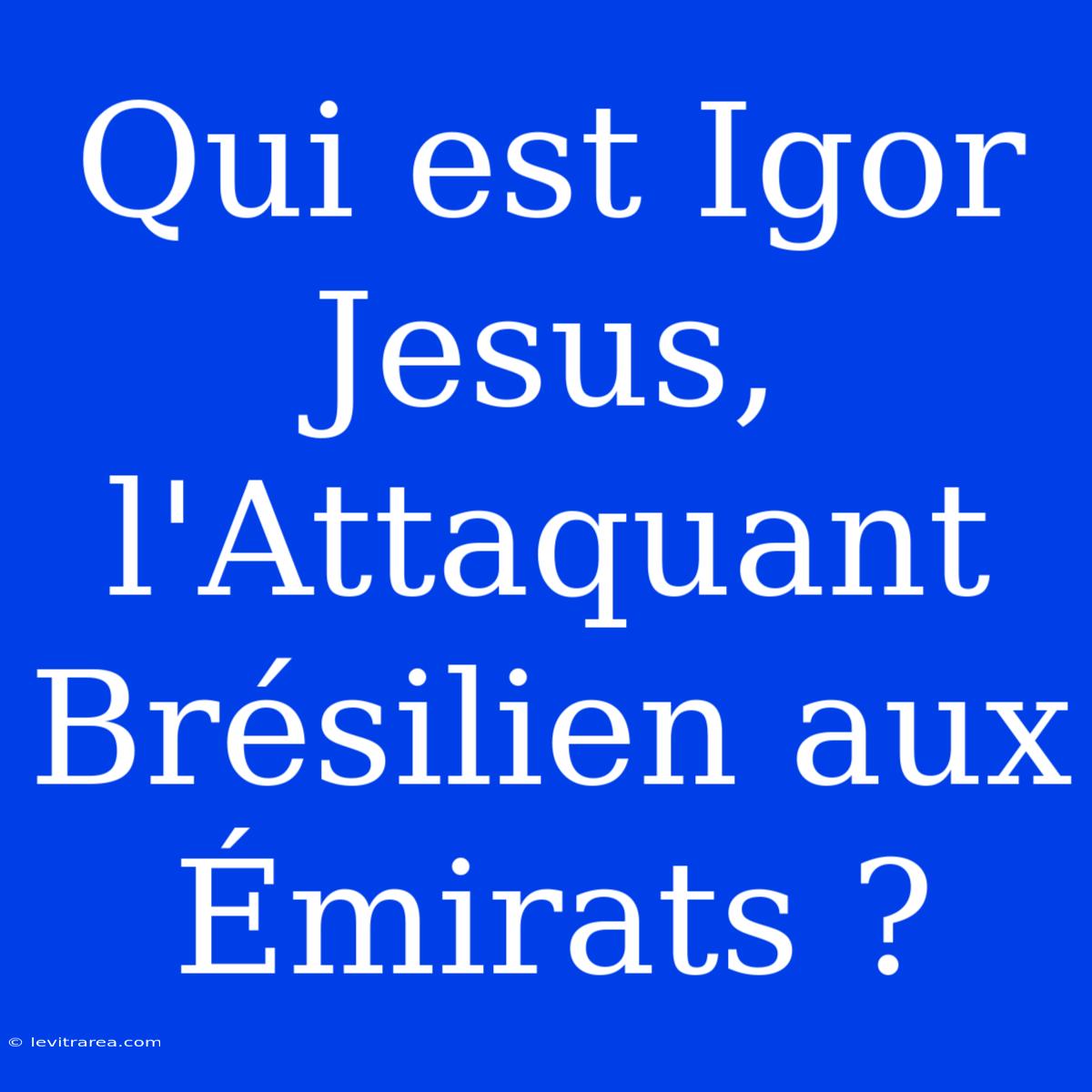 Qui Est Igor Jesus, L'Attaquant Brésilien Aux Émirats ?