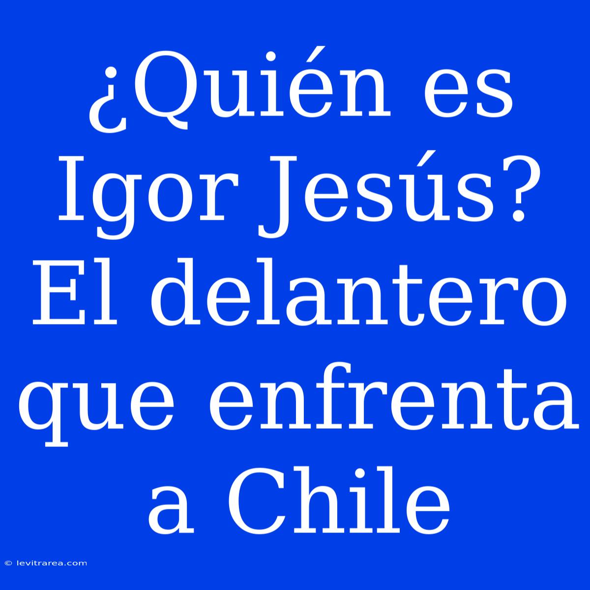 ¿Quién Es Igor Jesús? El Delantero Que Enfrenta A Chile