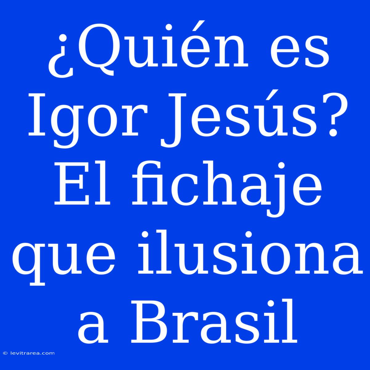 ¿Quién Es Igor Jesús? El Fichaje Que Ilusiona A Brasil