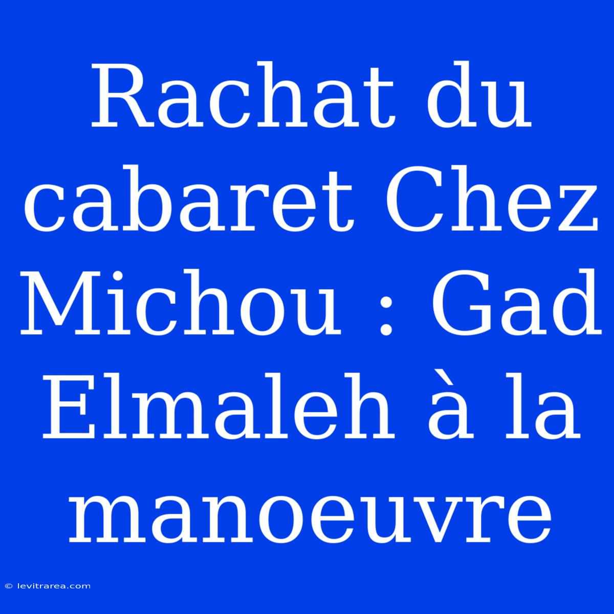 Rachat Du Cabaret Chez Michou : Gad Elmaleh À La Manoeuvre