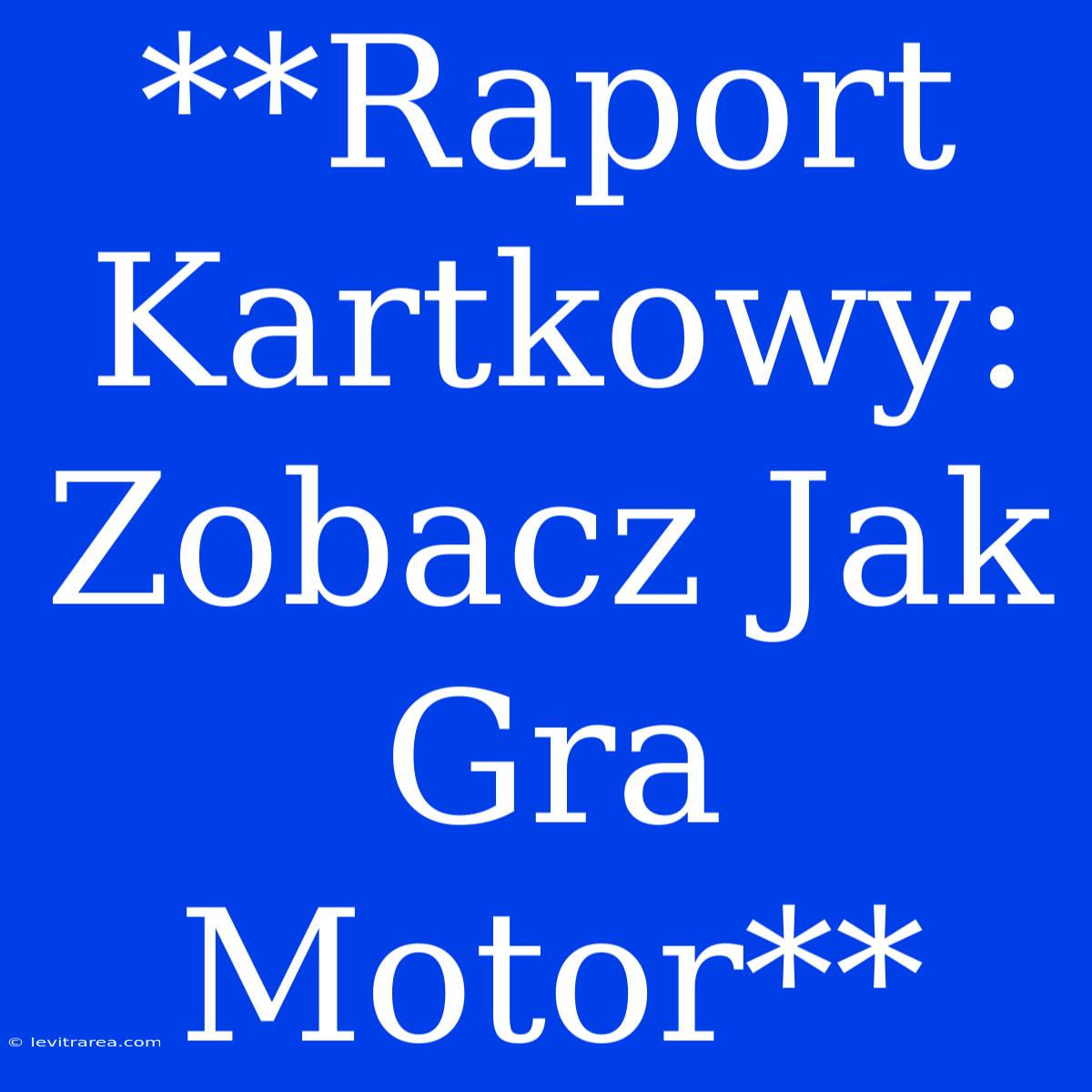 **Raport Kartkowy: Zobacz Jak Gra Motor**