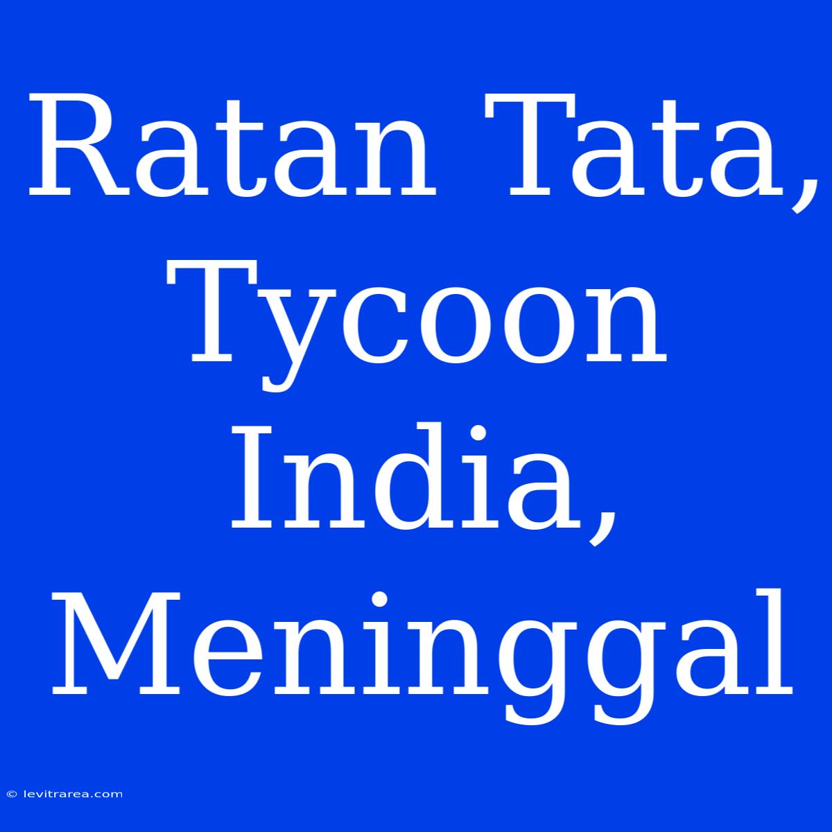 Ratan Tata, Tycoon India, Meninggal