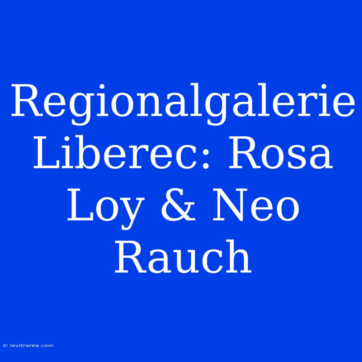 Regionalgalerie Liberec: Rosa Loy & Neo Rauch