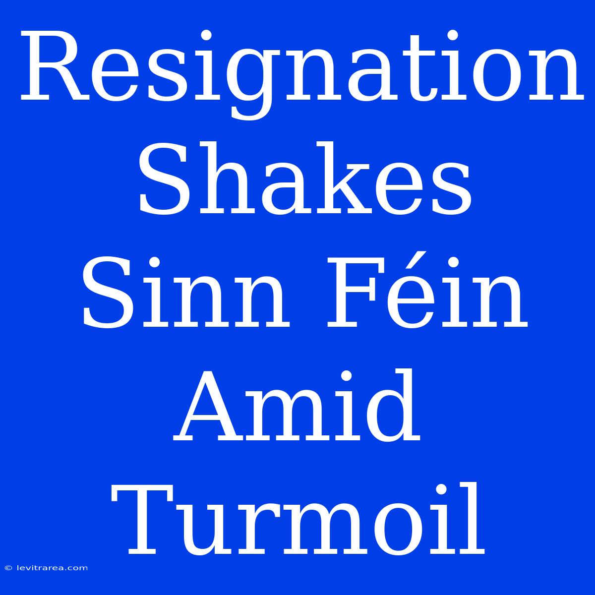 Resignation Shakes Sinn Féin Amid Turmoil