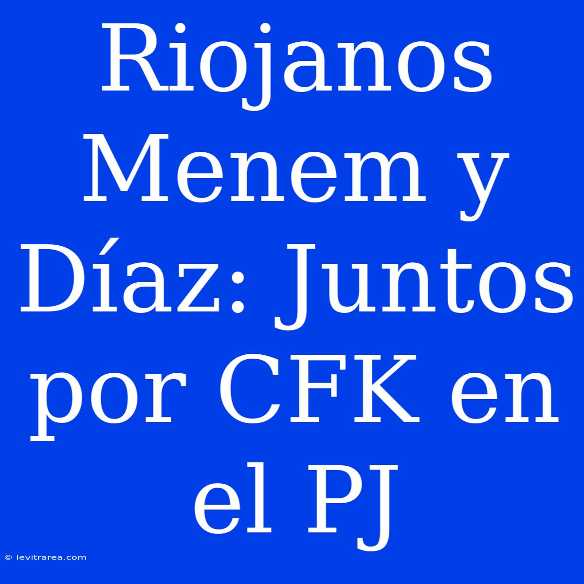 Riojanos Menem Y Díaz: Juntos Por CFK En El PJ