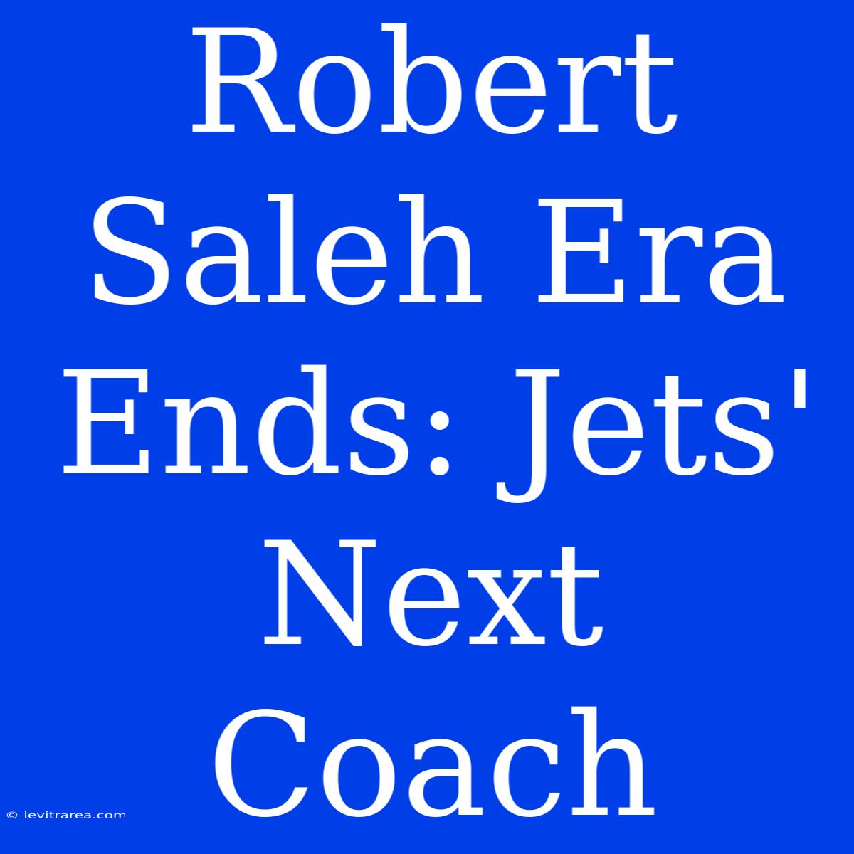 Robert Saleh Era Ends: Jets' Next Coach