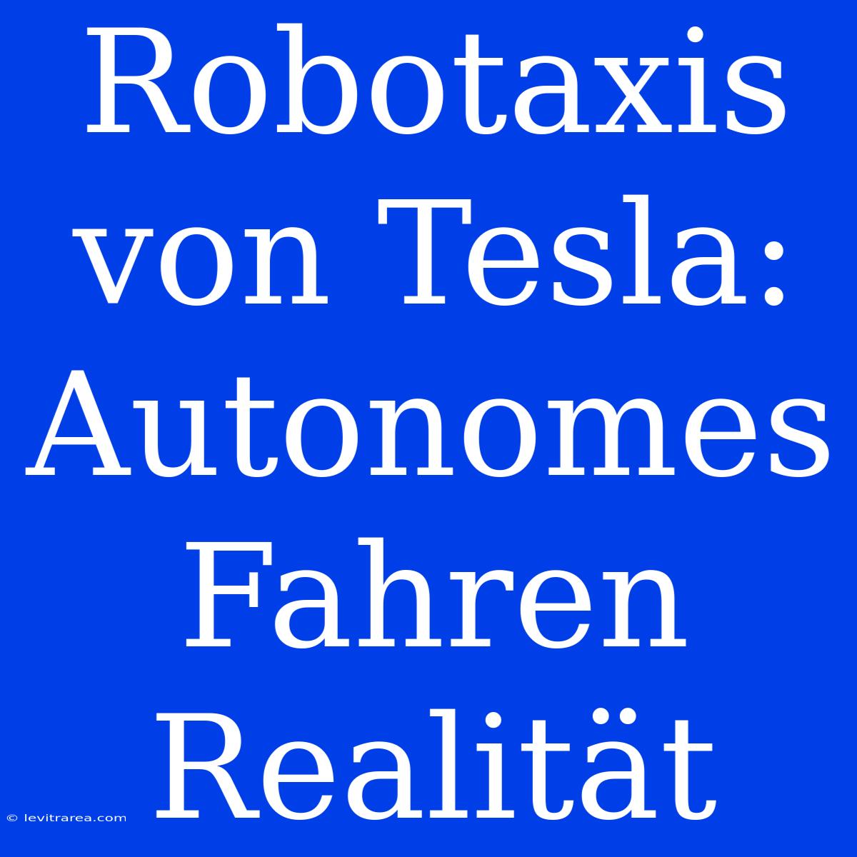 Robotaxis Von Tesla: Autonomes Fahren Realität 