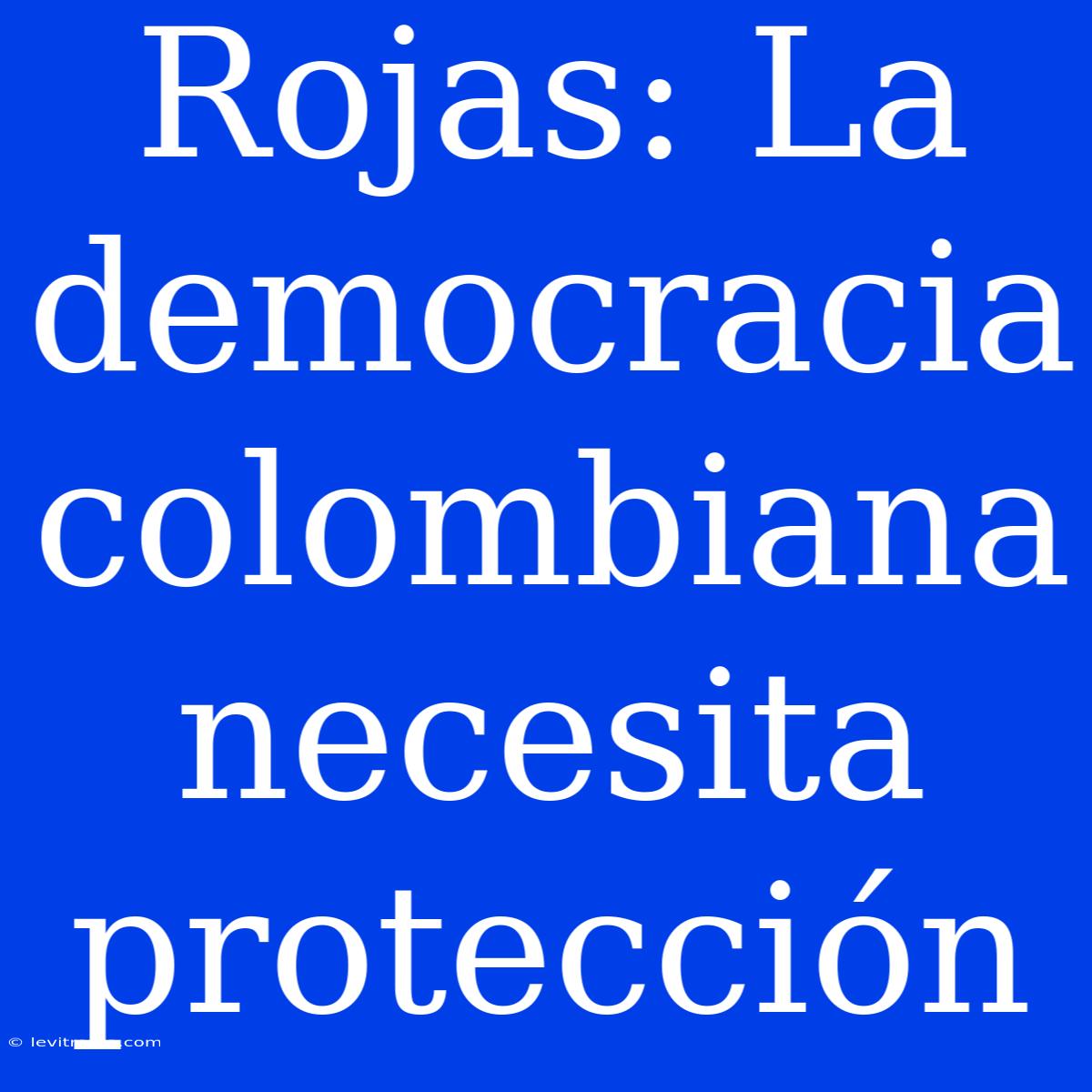 Rojas: La Democracia Colombiana Necesita Protección 