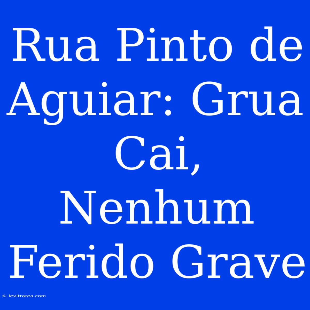 Rua Pinto De Aguiar: Grua Cai, Nenhum Ferido Grave