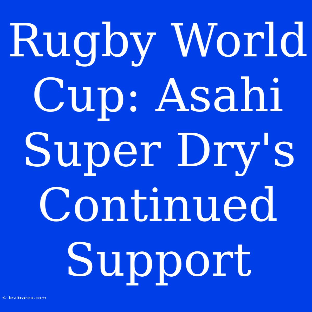 Rugby World Cup: Asahi Super Dry's Continued Support