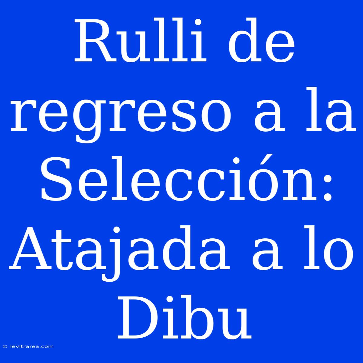 Rulli De Regreso A La Selección: Atajada A Lo Dibu