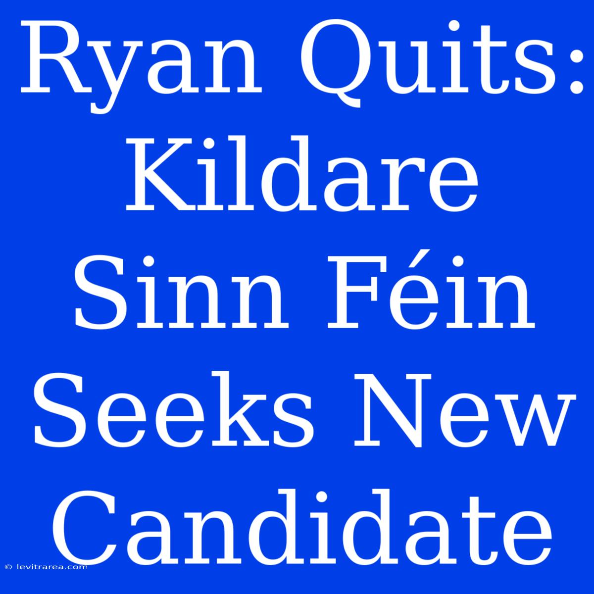 Ryan Quits: Kildare Sinn Féin Seeks New Candidate