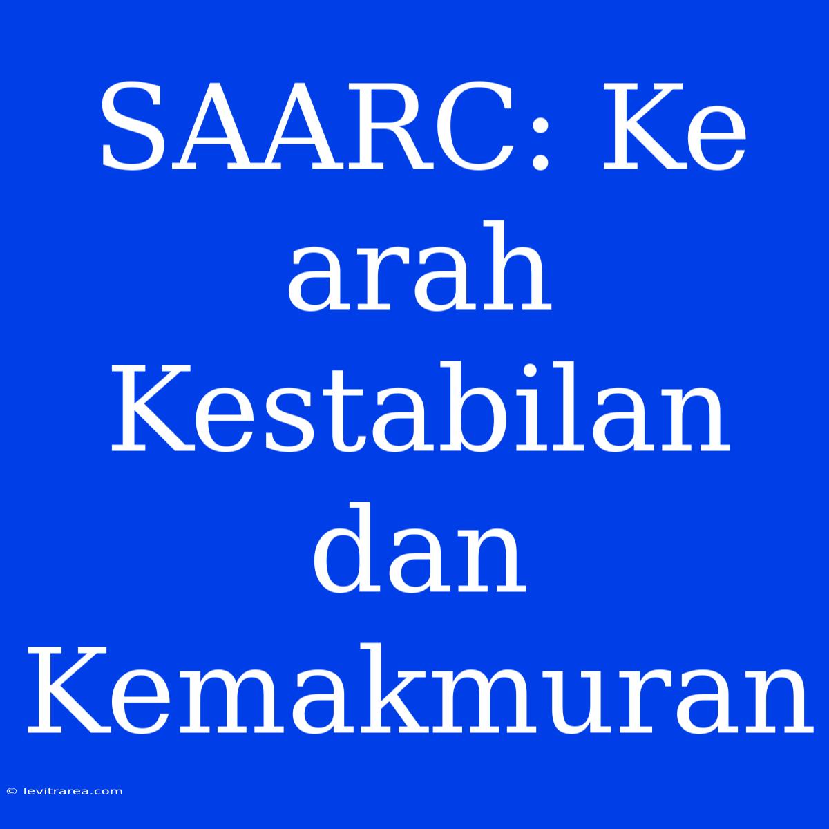 SAARC: Ke Arah Kestabilan Dan Kemakmuran