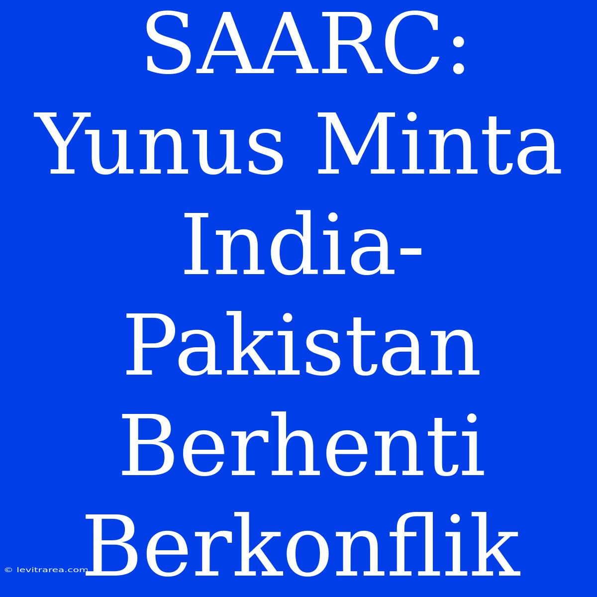 SAARC: Yunus Minta India-Pakistan Berhenti Berkonflik 