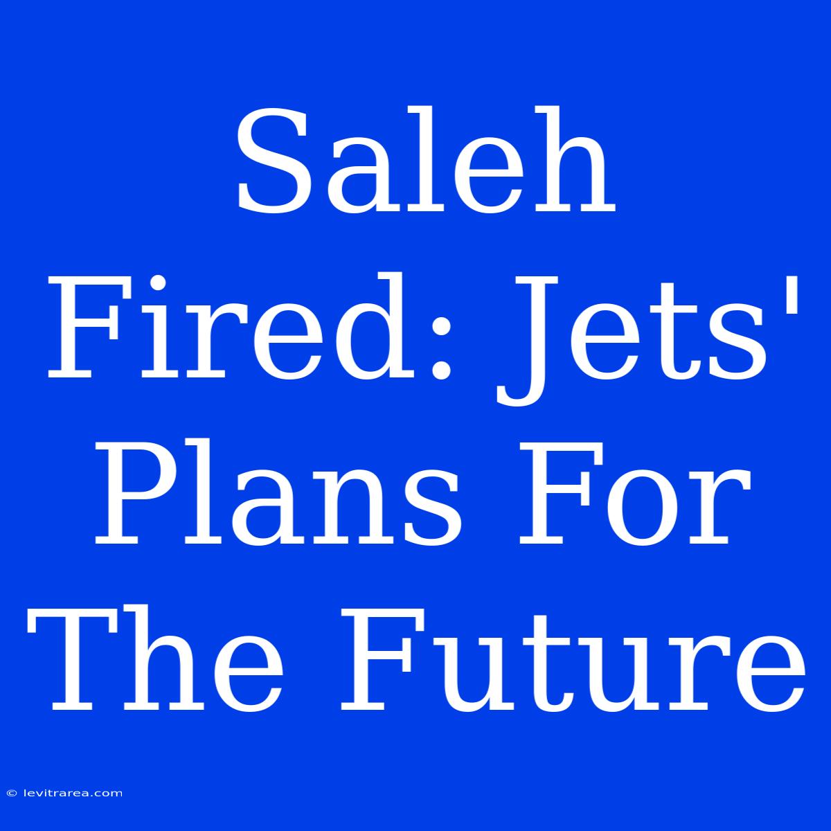 Saleh Fired: Jets' Plans For The Future